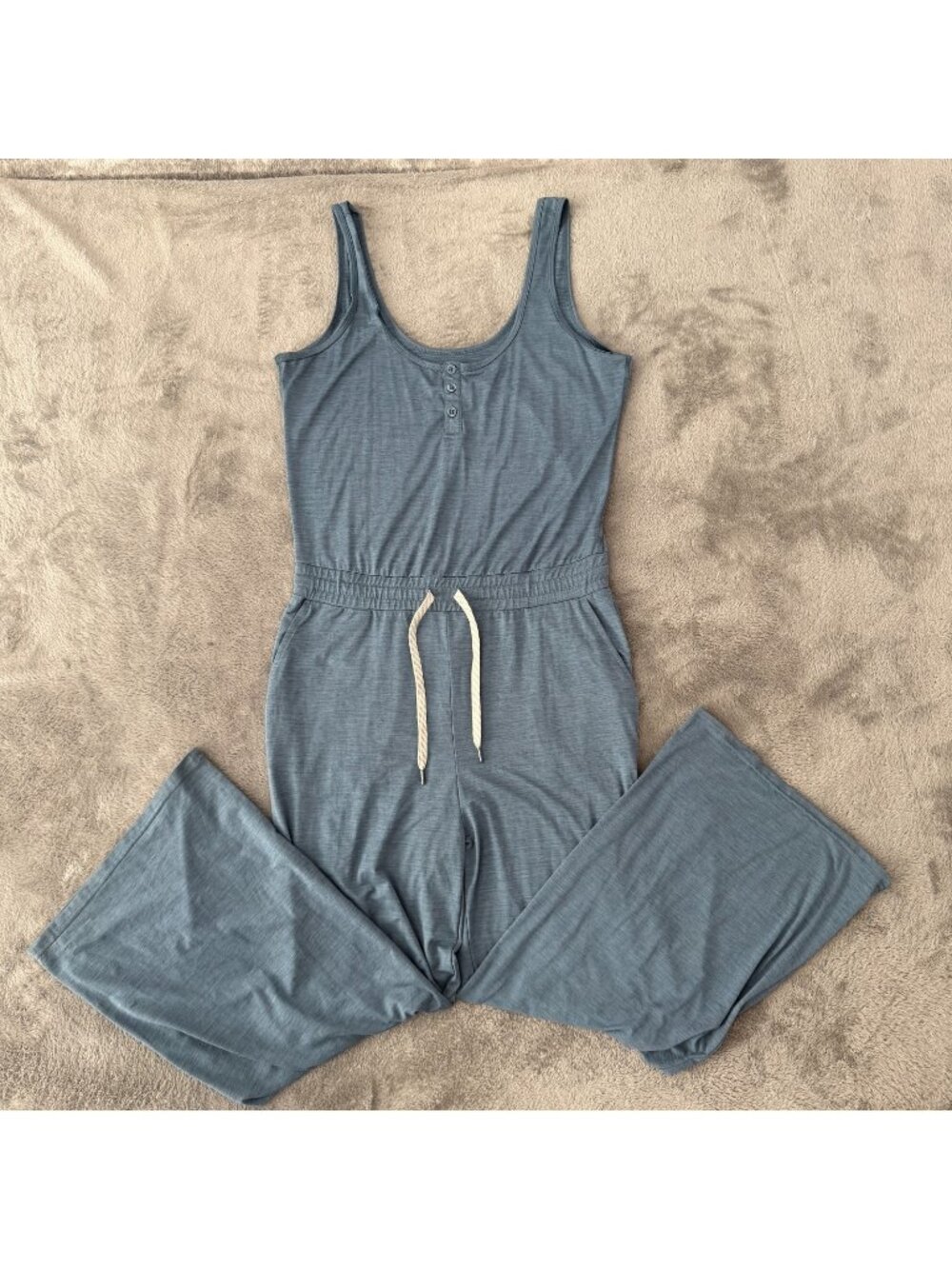 Vuori Blue Wide Leg Falls Jumpsuit Womens SMALL